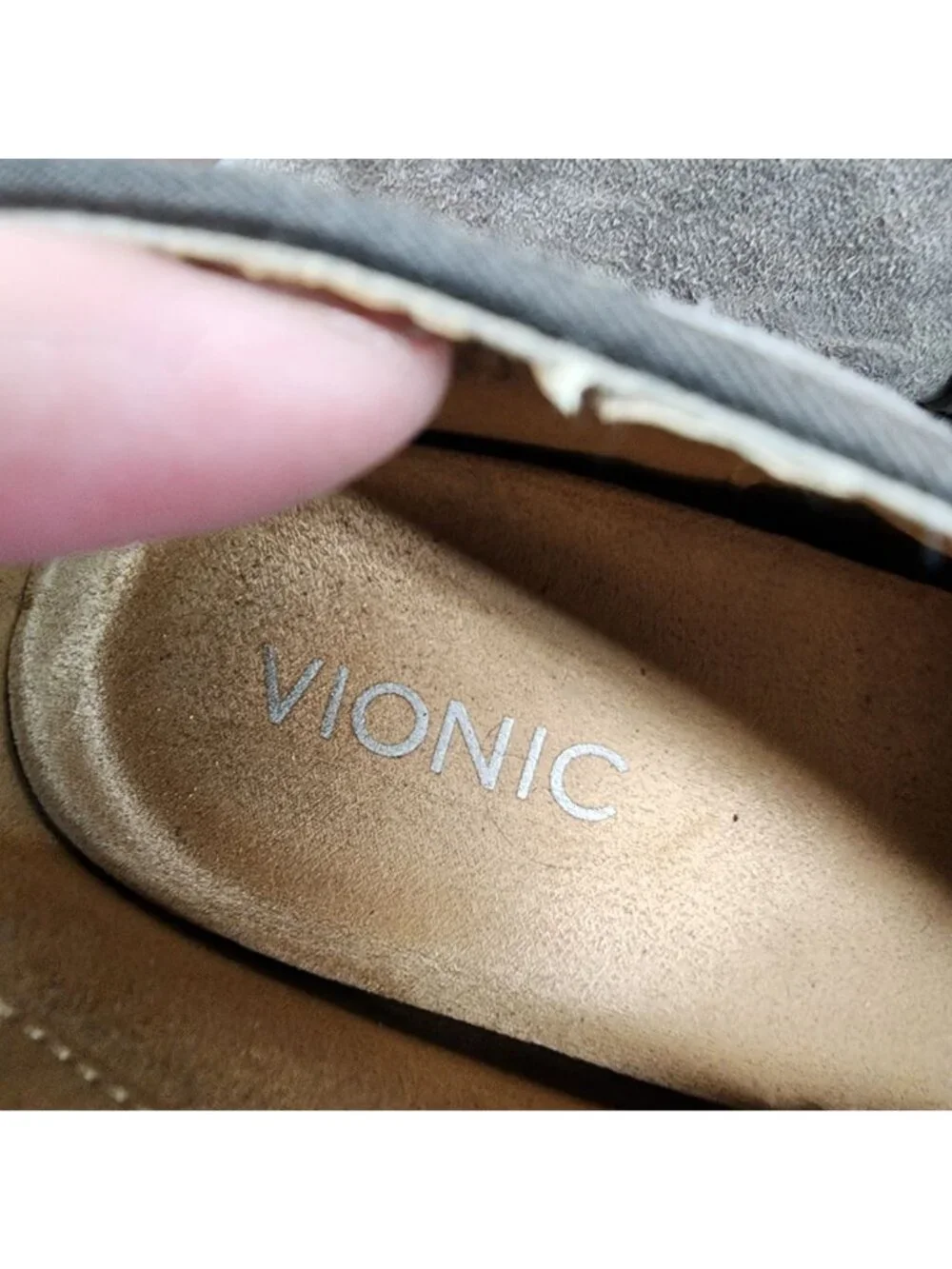 Vionic Shoes Womens Size 8.5 Serena Taupe Brown Suede Ankle Boots *Read*